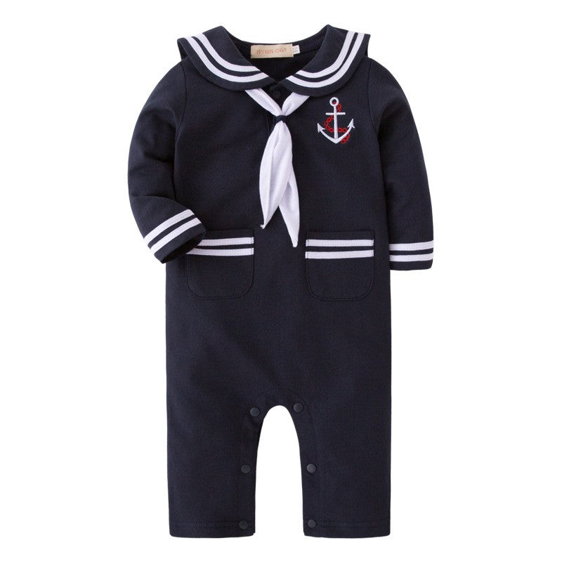 Halloween Children Rompers Captain Cosplay Costume Baby Sets Lapel Fashion Uniform Long Sleeve Stage Performance Clothes