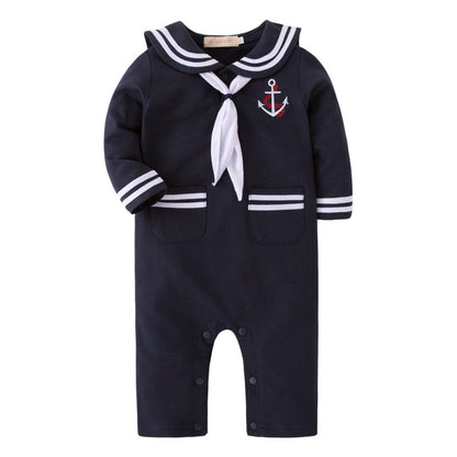 Halloween Children Rompers Captain Cosplay Costume Baby Sets Lapel Fashion Uniform Long Sleeve Stage Performance Clothes