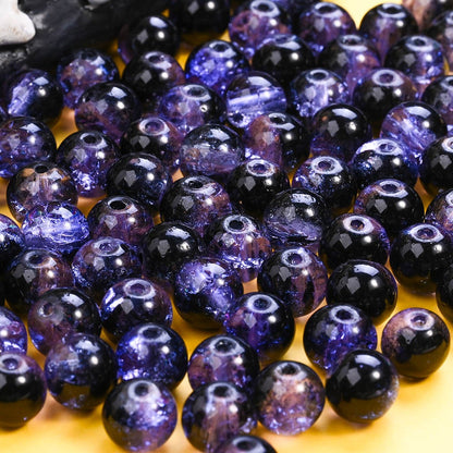 100pcs 8mm Christmas Crystal Glass Crack Beads Red and Green Gradient Spacer Beads for DIY Bracelet Necklace Jewelry Making