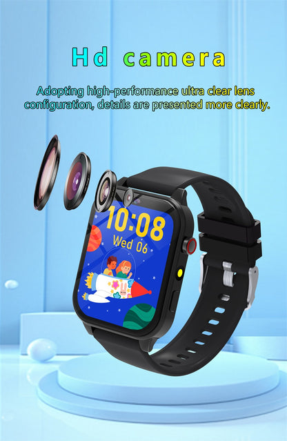 2025 New Children Smart Watch Alarm Clock LED Flashlight Waterproof Kid Watches HD Camera Take Photo Puzzle Game Smartwatch Girl