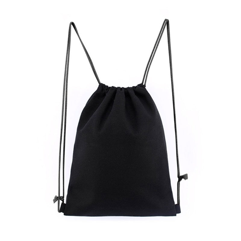 Saco de Cordão Simples Mochila Esportiva para Homens e Mulheres Sacola de Cordão Mochila de Lona de Algodão Respirável
