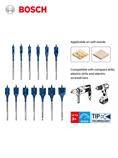 Brocas Bosch Expert para Madeira com Rosca Autoperfurante, Haste Sextavada de 1/4", Acessórios para Ferramentas Elétricas, para Parafusadeira Elétrica