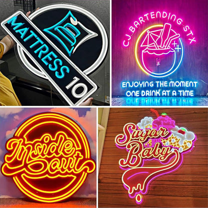 Custom Neon Sign Name LED Sign for Birthday Bar Wedding Party Acrylic Neon Lamp Business Logo Sign Night Light Personized Decor