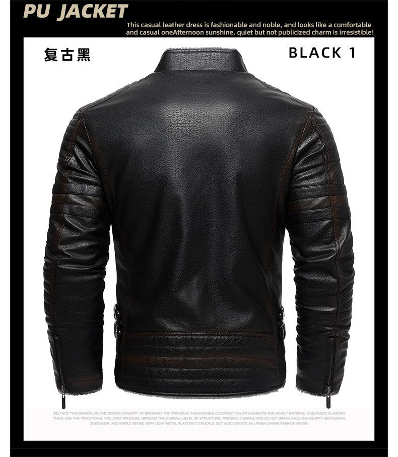 2024 Men Faux Leather Jacket High Quality Casual Zipper Fleece Warm Coats Winter Men Vintage Motorcycle Leather Jacket Men S-4Xl