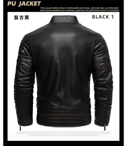 2024 Men Faux Leather Jacket High Quality Casual Zipper Fleece Warm Coats Winter Men Vintage Motorcycle Leather Jacket Men S-4Xl