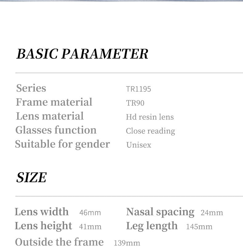 Guanhao Brand Men Reading Glasses Vintage Round Frame Clear Elderly Glasses Thick Frame Large Frame Women's Presbyopia Glasses