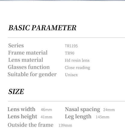 Guanhao Brand Men Reading Glasses Vintage Round Frame Clear Elderly Glasses Thick Frame Large Frame Women's Presbyopia Glasses