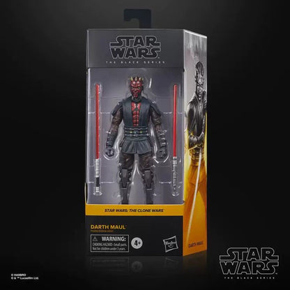 Star Wars The Black Series Darth Maul Figura de Ação - Brinquedo Colecionável Modelo The Clone Wars para Crianças e Presentes de Hobby