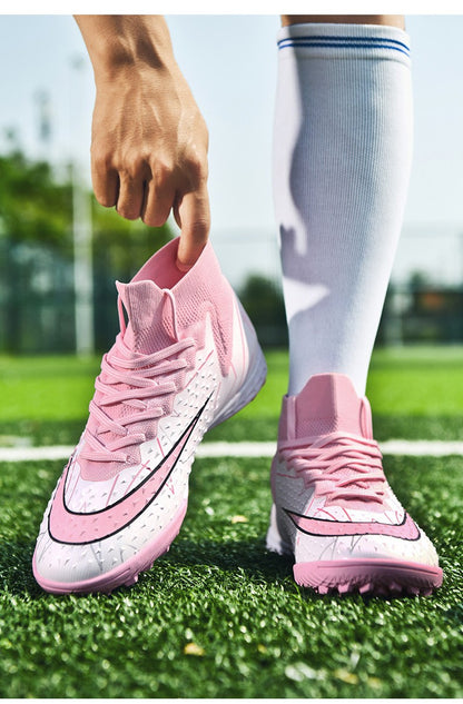 Hot Sale Mens Soccer Cleats High Ankle Football Shoes Long Spikes Outdoor Soccer Traing Boots For Men Women Soccer Shoes