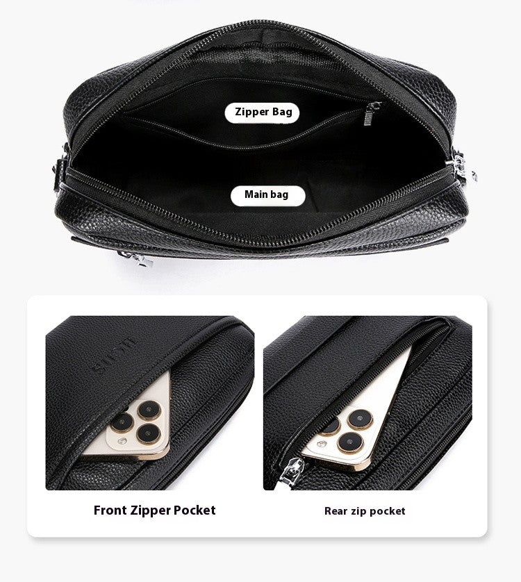 New Style Casual Men's Single Shoulder Bag - Portable Side-Hand Carrying Bag With Wrist Strap - Business-Style Crossbody Bag