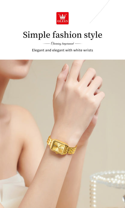 OLEVS 5616 Women Watch Luxury Brand Quartz Watch Classic Original Square Gold Women Watch Waterproof Luminous Watch Reloj Hombre