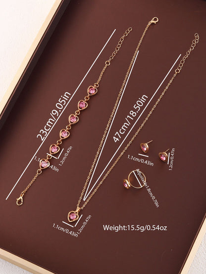 Ladies, Simple LED electronic watch and jewelry set, fashionable wristwatch, without smart functions, decorative pattern design