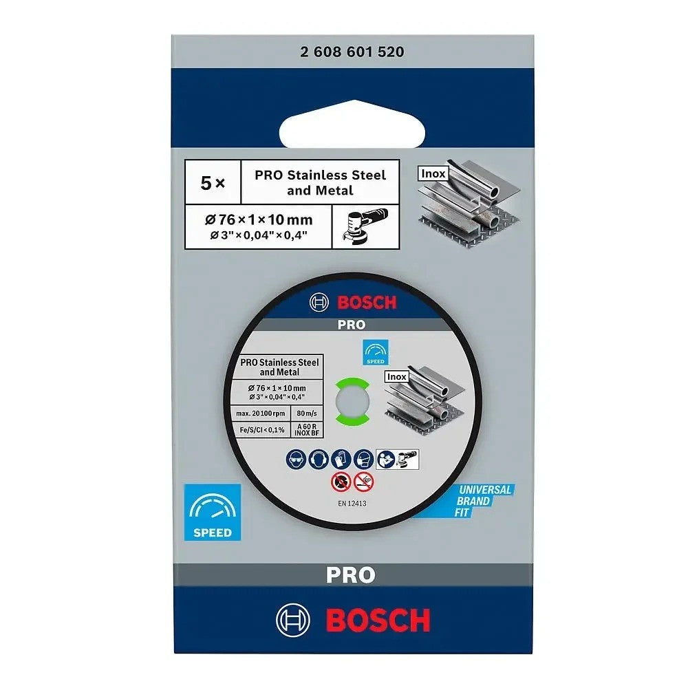 BOSCH 2608601520 Disco de Corte Fino BOSCH PRO Speed para Inox e Metal para Minirrebarbadora Acessórios para Ferramentas Elétricas Bosch