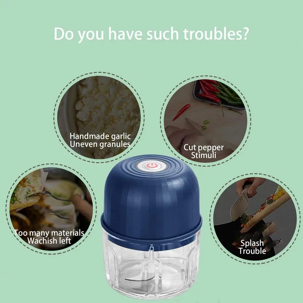 1 electric garlic puree machine 260ML garlic grinder onion chopper vegetable chili grinder household kitchen mixer