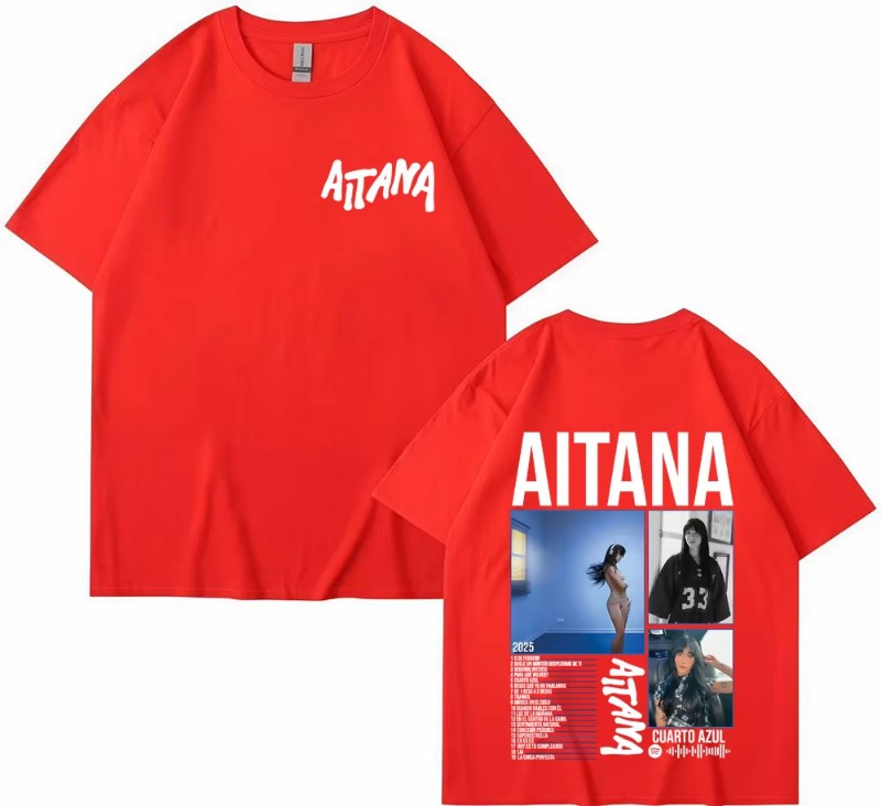 Singer Aitana Cuarto Azul Tour Graphics T Shirts Men Women Harajuku Fashion Aesthetic Short Sleeve T-shirt Cotton Tee Shirt