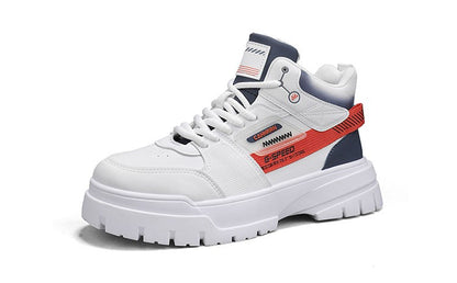 Tênis masculinos casuais de cano alto para outono, tênis de caminhada masculinos, tênis esportivos masculinos, tênis com sola macia para caminhada