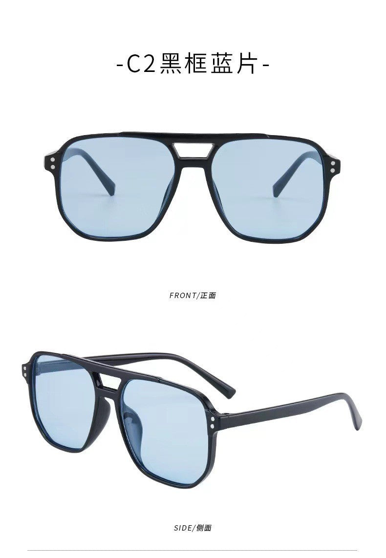 Vintage Men Women Big Sunglasses Men Square Shades Brand Designer Unisex Sun Glasses Black Lense Male Female Sunglasses UV400