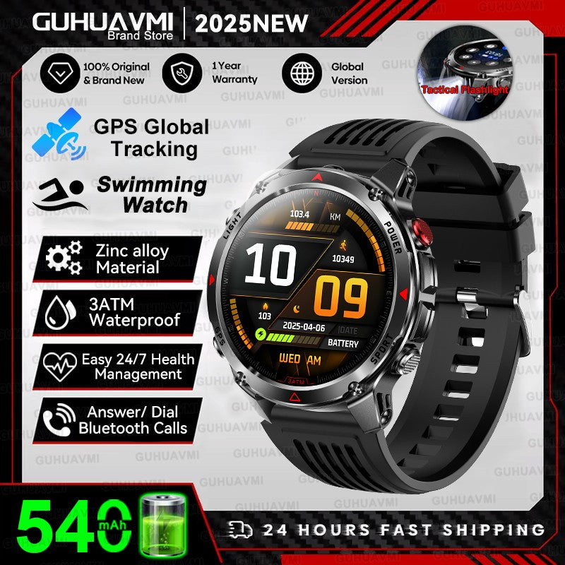 2025 Novo Smartwatch Profissional GPS Esportivo ao Ar Livre Corrida Rastreamento GPS Natação Bússola Altímetro 3ATM Pulseiras Esportivas Masculino
