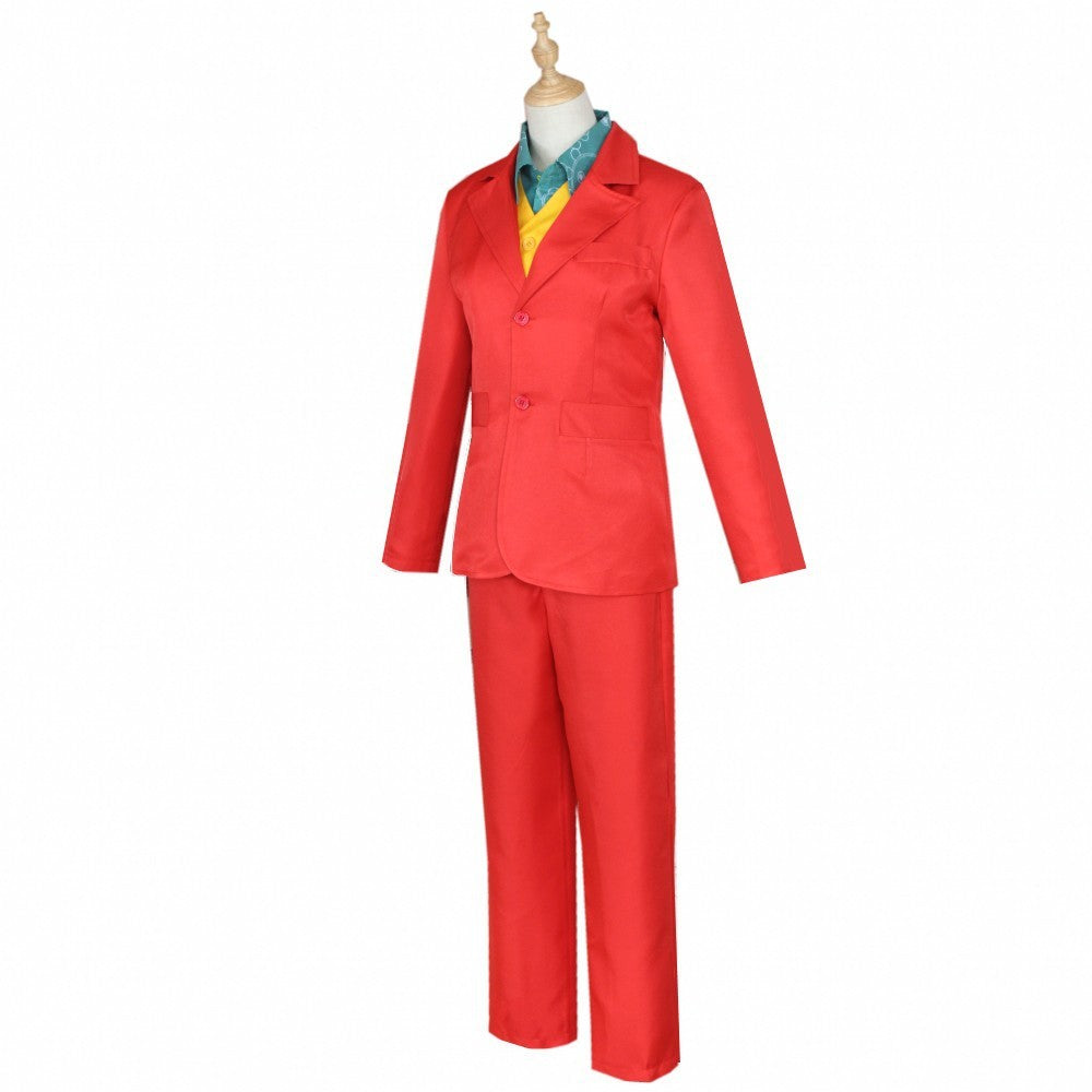 Costume de Cosplay du Film Joker, Joaquin Phoenix, Arthur Fleck, Clown Rouge Trempé, Perruque Verte, Ensemble Uniforme Personnal