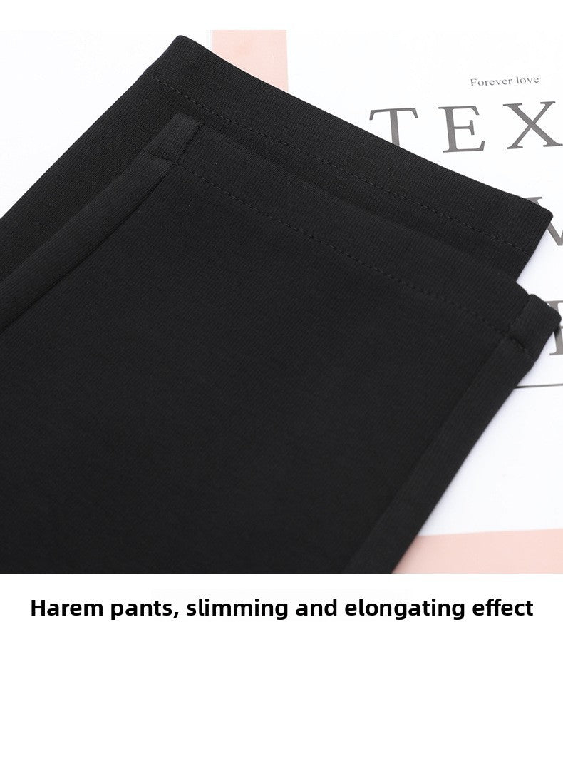 High Waist Straight Leg Pants Women's Fleece Lined Elastic Casual Mom Pants Spring Autumn Winter Polyester Fiber Harlan Pants