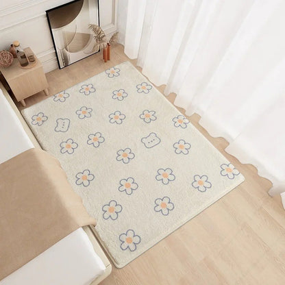 Modern Minimalism Bedroom Fluffy Carpet Area Carpets Living Room Children Girl Room Soft Rug Non-Slip Washable Mat