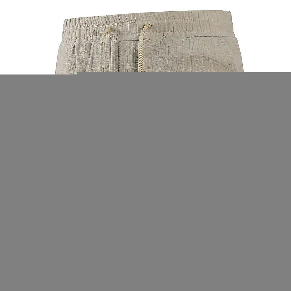 KB New Men's Cotton Linen Shorts Pants Male Summer Breathable Solid Color Linen Trousers Fitness Streetwear S-3XL