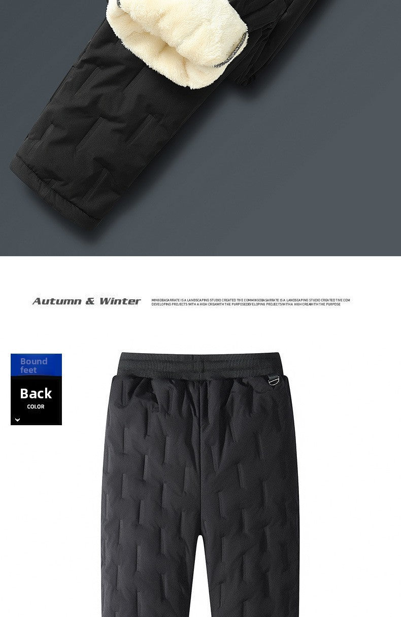 Men's Cargo Trousers Man Pants Plus Sweatpants Large Size Winter Warm Fleece Outer Y2k Alo Black Wear Thickened Baggy