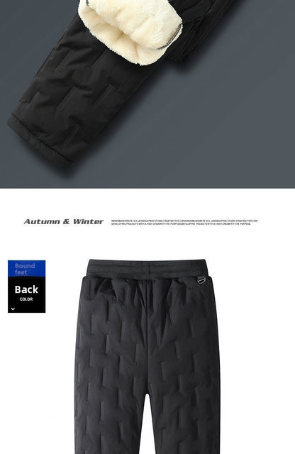 Men's Cargo Trousers Man Pants Plus Sweatpants Large Size Winter Warm Fleece Outer Y2k Alo Black Wear Thickened Baggy