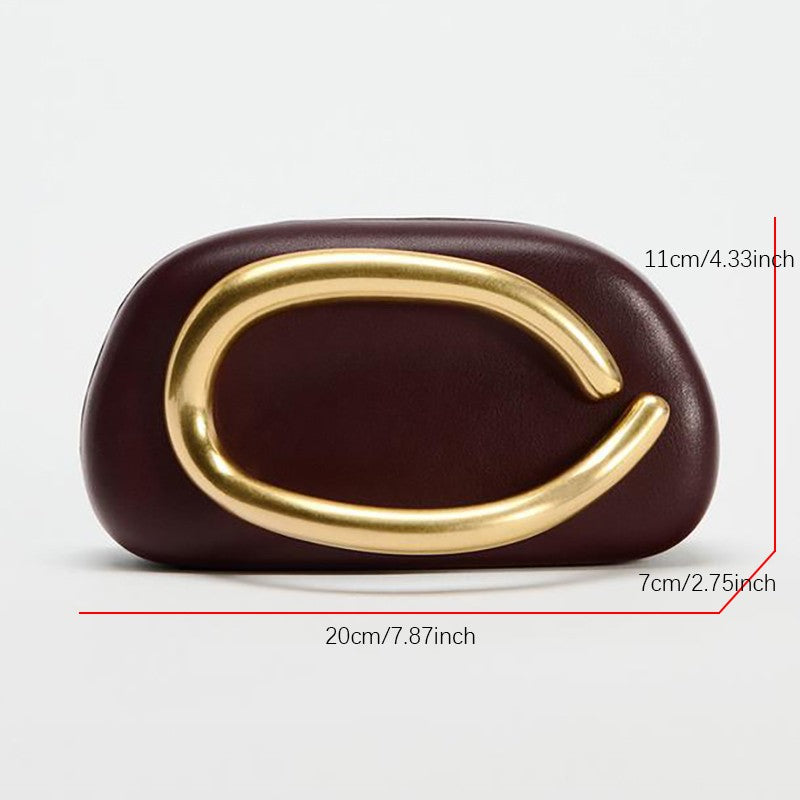 Box Bag Metal Details Crossbody Pu Leather Clutch Shoulder Luxury Brand Handbags Women's Handbag Ladies Female Evening Purse Red