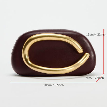 Box Bag Metal Details Crossbody Pu Leather Clutch Shoulder Luxury Brand Handbags Women's Handbag Ladies Female Evening Purse Red