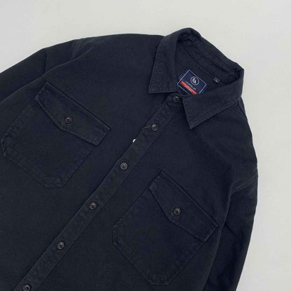 May Khaki heavy cargo double-pocket shirt men's cotton wash wool long-sleeved Japanese vintage loose coat