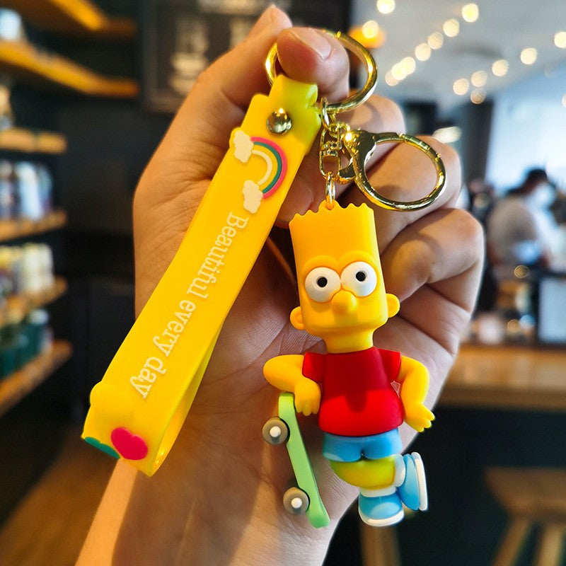 Chaveiro Os Simpsons Desenho Animado Silicone Pingente Chaveiro Mochila Enfeite Moda Casal Chaveiro Carro Jóias Acessórios Presentes
