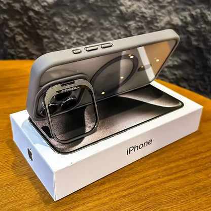 Capa de celular de luxo magnética à prova de choque para iPhone 17 Pro Max 16 15 14 13 12 11 17Air para Magsafe suporte protetor de lente de vidro