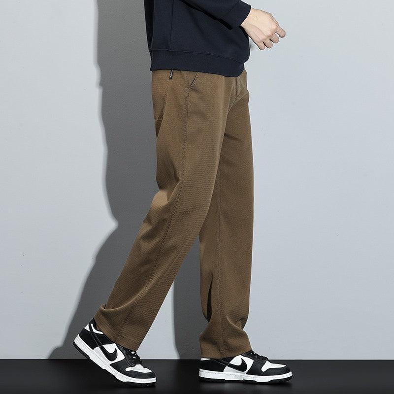 Mens Lyocell Straight Loose Elastic Waist Jeans 2025 Autumn Winter Fashion Brand Comfortable Versatile Pants Plus Size 5XL