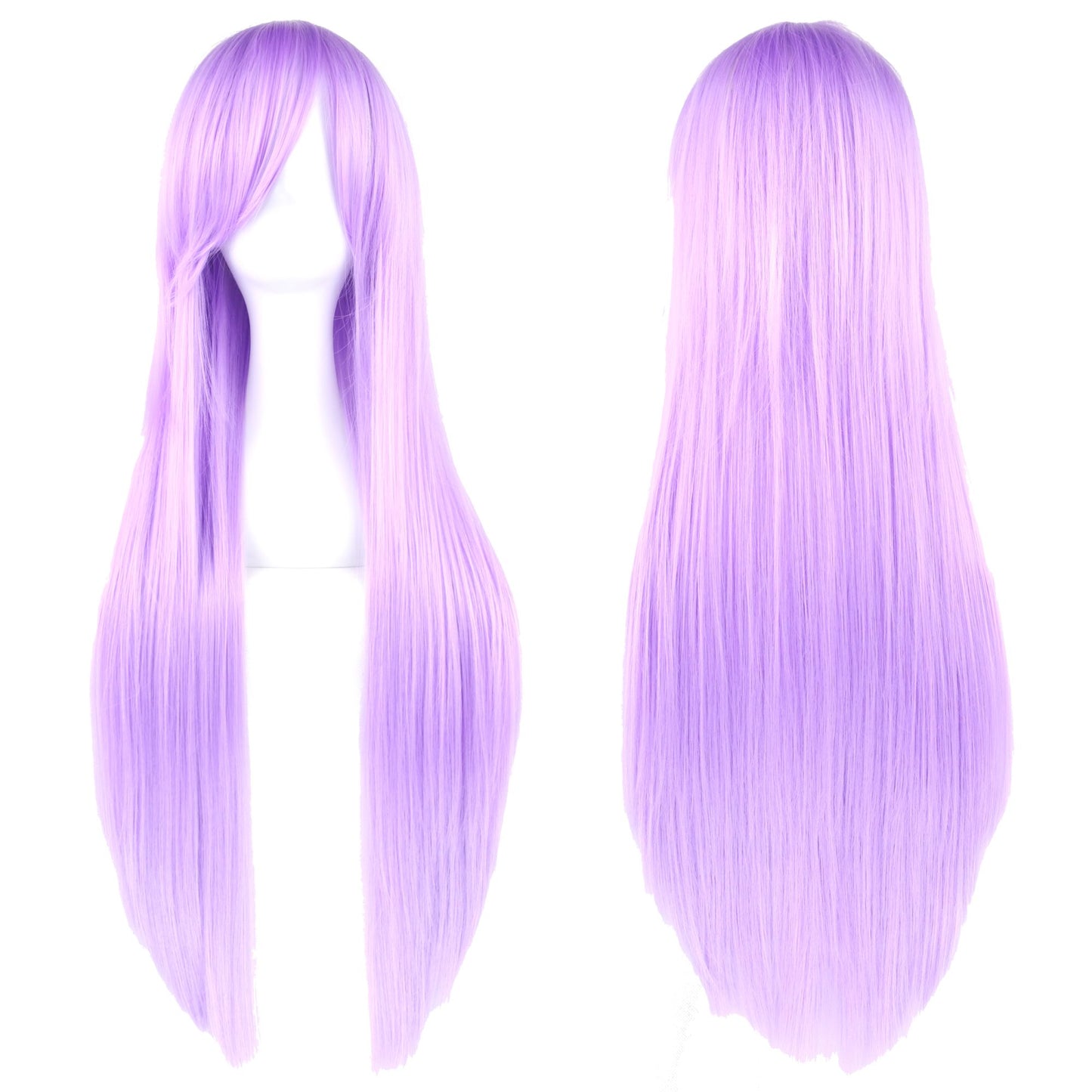 Soowee 80cm Cabelo Sintético Comprido Branco Roxo Perucas Cosplay Festa Preto Cabelo Liso Peruca Postiça para Mulheres