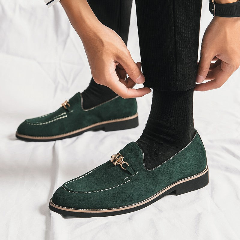 Fashion Brand Men Suede Leather Shoes Comfortable Pointed Social Shoe Male Driving Shoes Luxury Flat Loafers Men zapatos hombre