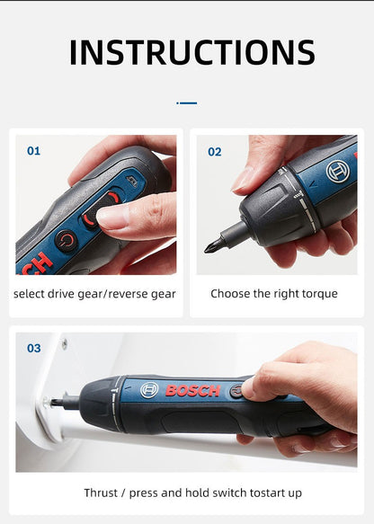 Parafusadeira Bosch Go 2 Recarregável Furadeira Sem Fio Bosch Go 3.6V Parafusadeira Elétrica Multifuncional Ferramentas Elétricas para Uso Doméstico