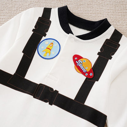 Long Sleeve Baby Newborn Toddler Spring Autumn Astronaut Boys Cartoon Printed Clothes 0-18 months Romper Cotton Baby Jumpsuit