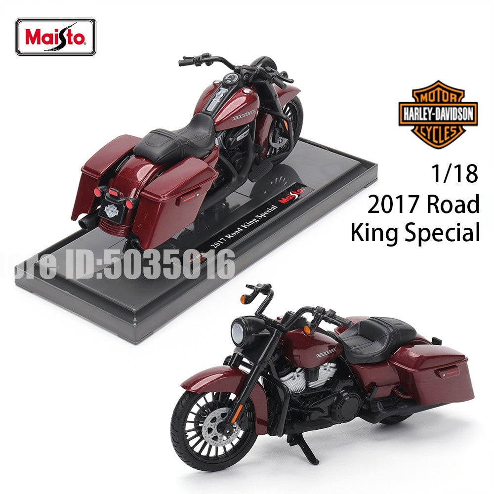 Maisto 1:18 Harley-Davidson Motorcycle 2022 Road King Fat Bob 114 Pan America 1250 Alloy Motorcycle Model Toy Car Collection