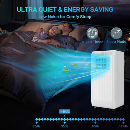 10,000 BTU Portable Air Conditioner,3 in 1 Garage AC Unit w/ Fan/Dehumidifier/Cools,24H Timer,Remote Control for Badroom Office
