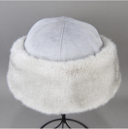 Hot Sale Faux Mink Fur Hat Winter Genuine Baseball Cap Russia Fashion Elegant Lady Warm Faux Fur Ball Straw Hat