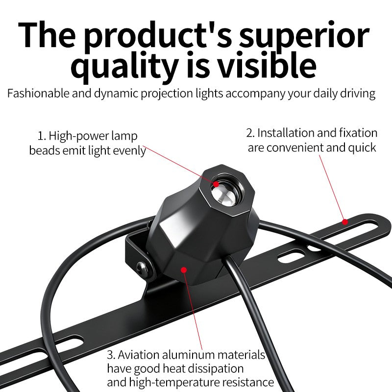 Luz de projeção de motocicleta e veículo elétrico olho de diabo LED de alta definição luz de placa anti-colisão traseira mod