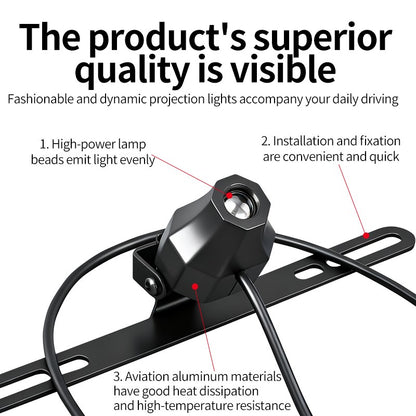 Luz de projeção de motocicleta e veículo elétrico olho de diabo LED de alta definição luz de placa anti-colisão traseira mod