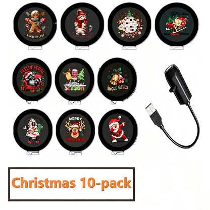 Christmas Projector LED Night Light Lifelike 4/6/10 Patterns Santa Claus Christmas Tree Ceiling Wall Decor Education Toy Gift