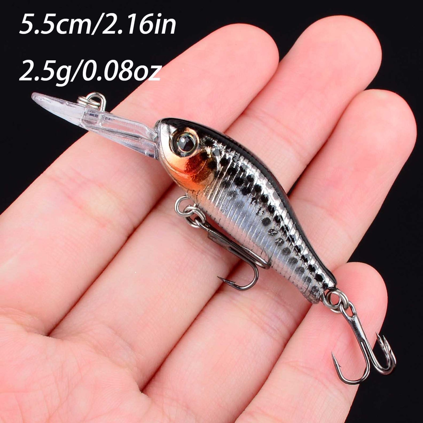 1 Isca Artificial Flutuante Mini Minnow Crank Wobbler Jerkbait Rígida para Pesca de Robalo em Água Doce e Salgada