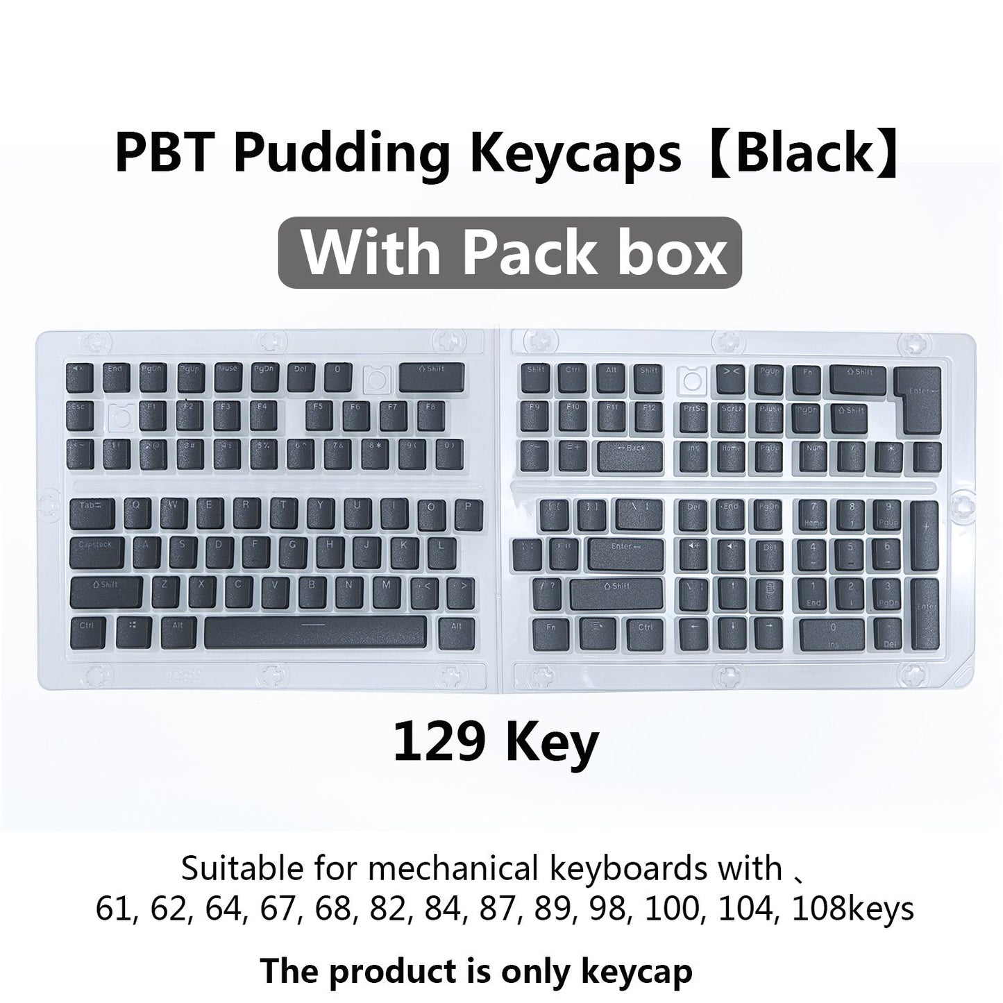 Keycaps PBT Pudding 129 teclas Keycap Perfil OEM Tampa de teclado Para teclado mecânico Kit Mx Switch Retroiluminação RGB 87 104 Teclados Gamer