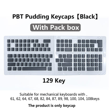 Keycaps PBT Pudding 129 teclas Keycap Perfil OEM Tampa de teclado Para teclado mecânico Kit Mx Switch Retroiluminação RGB 87 104 Teclados Gamer