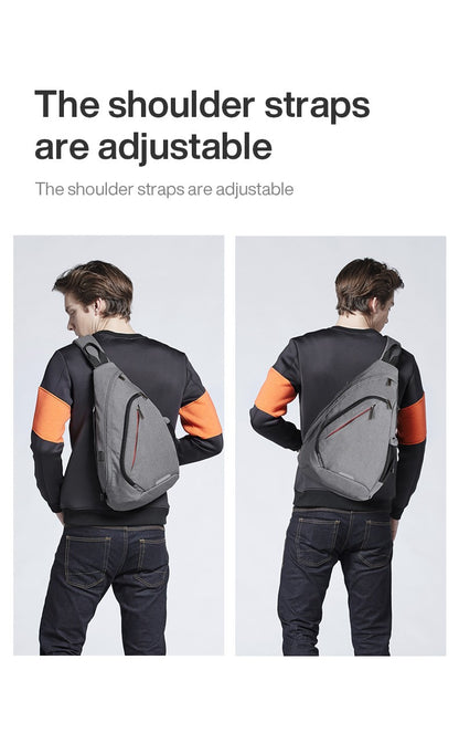 Mixi Men One Shoulder Backpack Women Sling Bag Crossbody USB Boys Cycling Sports Travel Versatile Fashion Bag Student School