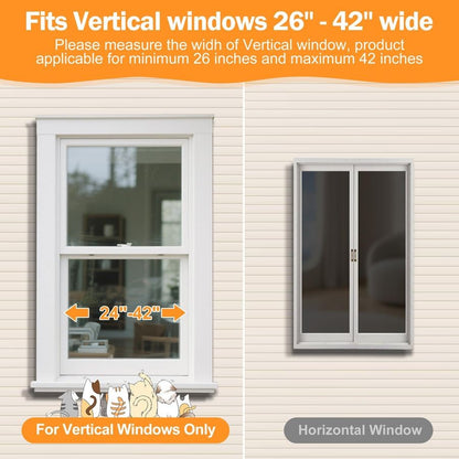 Catio para Janela, Gabinete para Gatos Interno e Externo com Painéis Transparentes, Laterais de Malha e Cortina de PVC, Poleiro Universal para Janelas