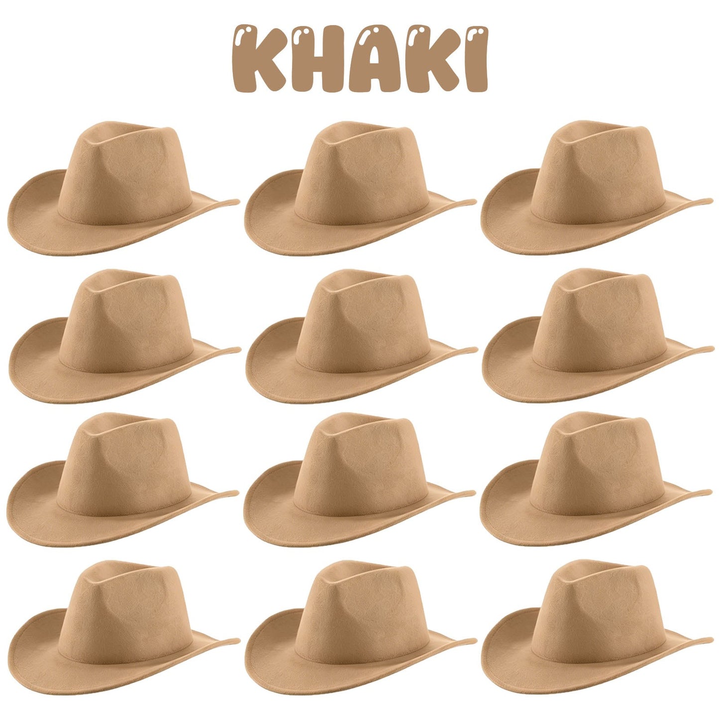 4-24Pcs Western Cowboy Hat for Men Women Adjustable Felt Cowgirl Hats Wide Brim Fedoras Hat for Adult Bachelor Party Costume